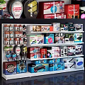 Diverse Commercial Equipment Display On Retail Shelf With Fitness Tools And Gadgets