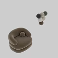 Cozy White Plush Lounge Chair with Rounded Arms and Round Cushion