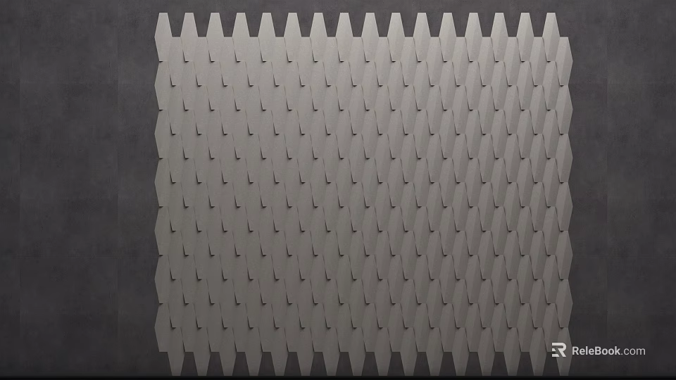 3D Textured Geometric Bed Accent Wall Design 3d model