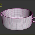 White Enamel Kitchen Pot With Black Speckles And Two Loop Handles 3d model
