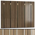 Modern Interior Wooden Slat Wall Design With Vertical Timber Panels And Textured Stripes 3d model