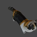 Realistic Calico Cat With White Black Brown Fur Standing On Green Background