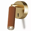 Modern Wall Sconce Design With Brown Braided Shade And Gold Black Metal Base