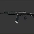 Tactical Black Assault Rifle With Modern Rail System Detachable Magazine And Barrel