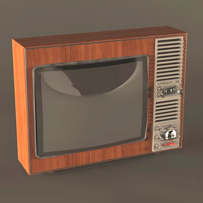 Vintage Television Featuring Retro Design Wooden Case and Classic Control Knobs 3d model