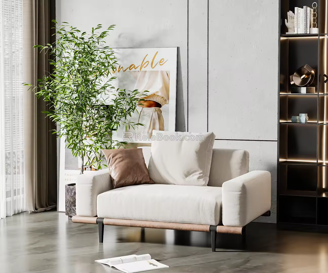 Modern single sofa 3d model