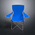 Blue Portable Folding Leisure Chair With Metal Frame For Outdoor Activities