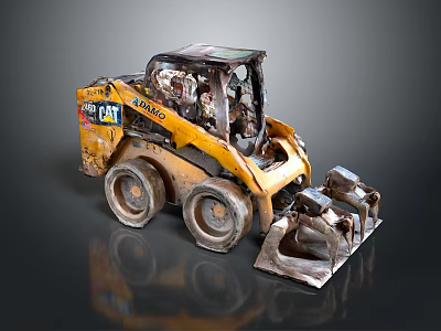 CAT Skid Steer Loader Utility Vehicle With Heavy Duty Front Bucket For Construction Work 3d model