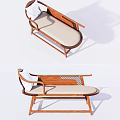 New Chinese-style chaise longue 3d model