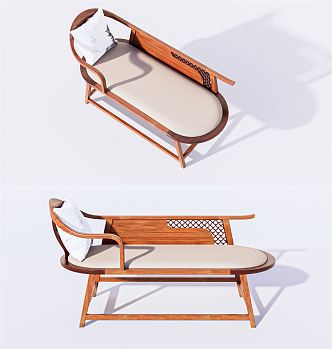 New Chinese-style chaise longue 3d model