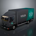 VOLEA Logistics Delivery Truck With Green And Gray Body And Envelope Logo