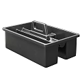 Practical Black Plastic Storage Organizer with Handle Compartment and 14.6 Inch Length 9.4 Inch Width