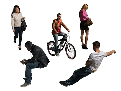 People In Various Poses And Daily Activities 3d model