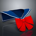 Blue Sailor Collar With White Trim And Red Bow Decoration