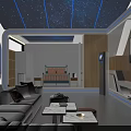 Elegant Modern Aluminum Home Showroom Interior With Furniture Display And Decor Elements
