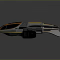 Futuristic Space Exploration Vehicle With Black Orange Cockpit And Extended Wings Design