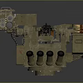 Turret Turntable Railgun Sci-fi Tower Defense Game Tower Defense Sci-fi Turret Game Turret Game Battery 3d model