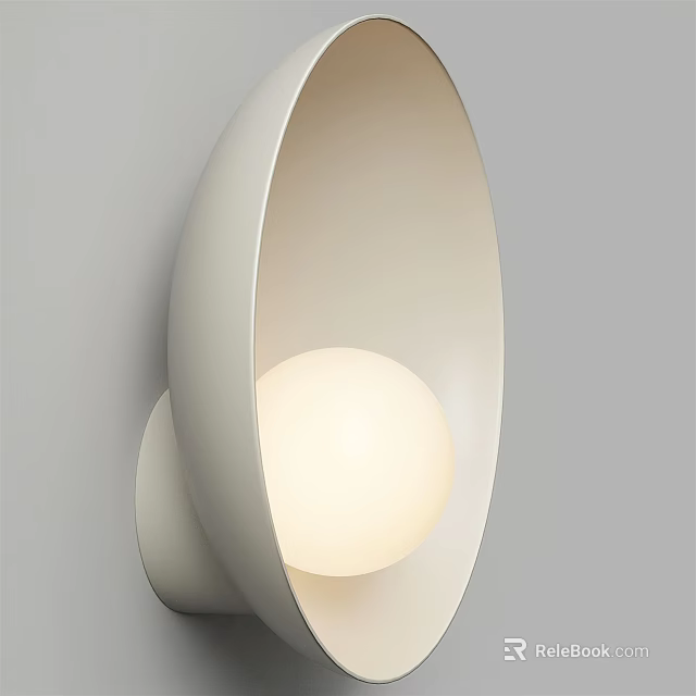 Modern Curved White Wall Sconce With Soft Illuminating Light For Home Interior 3d model 