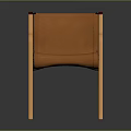 Contemporary Armchair Featuring Brown Leather Seat And Curved Wooden Frame Legs