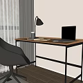 Modern Desk Chair Study Desk Writing Desk Computer Desk 3d model