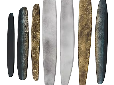 Modern Long Strip Shaped Decorative Ornament Set With Various Colors And Textures 3d model