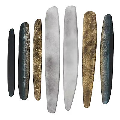Modern Long Strip Shaped Decorative Ornament Set With Various Colors And Textures 3d model