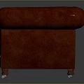 Vintage Style Red Leather Sofa With Tufted Design And Metal Legs