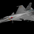 Modern Advanced Silver Gray Fighter Jet With Red Star Markings And Mounted Missiles