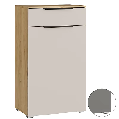Modern Shoe Cabinet With Wooden Frame And White Panel Design 3d model
