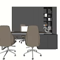 Modern Office Table and Chair Table and Chair Combination 3d model