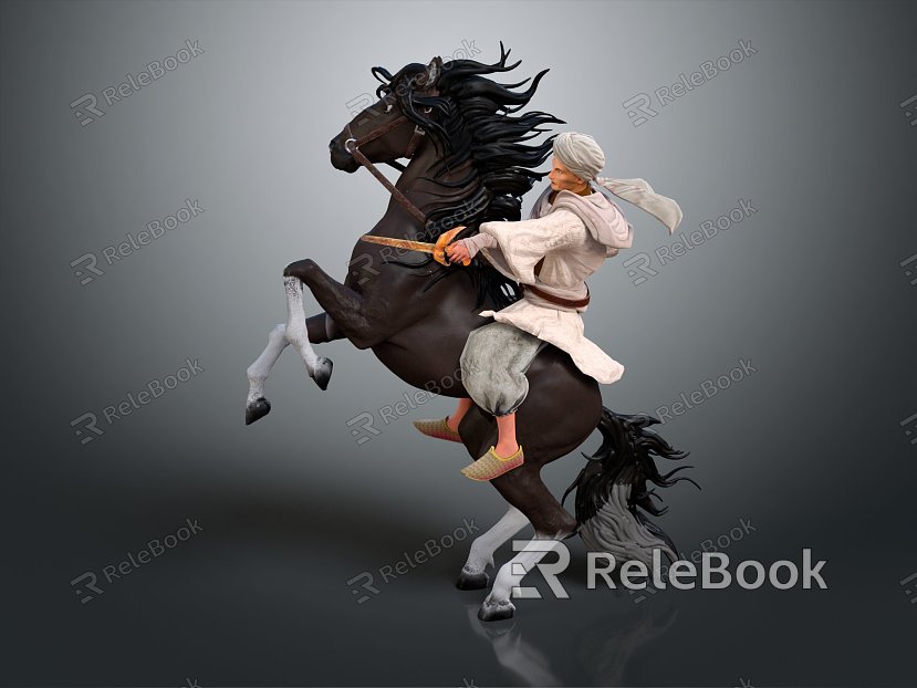 Modern Game Character Big Horse Knight model