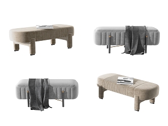 Modern Fabric Bed End Stool Foot 3d model