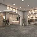 Modern Fashion Clothing Store Interior With Display Racks Clothing Displays And Cash Counter