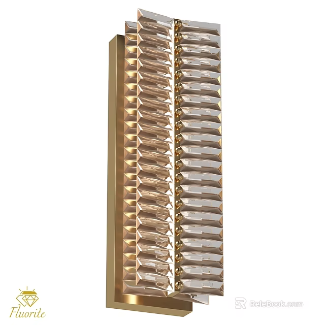 Modern Stylish Wall Lamp With Geometric Textured Surface And Gold Silver Finish 3d model 