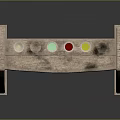 Wooden Test Tube Stand With Glass Tubes Containing Various Colored Liquids