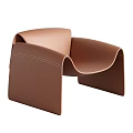 Sleek Modern Leisure Chairs Featuring Brown Leather And Black Frame With White Cushion Design