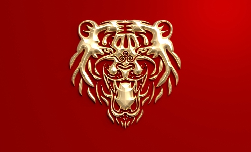 Modern Poster Year of the Tiger Poster Background 3d model