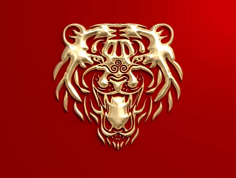 Modern Poster Year of the Tiger Poster Background 3d model