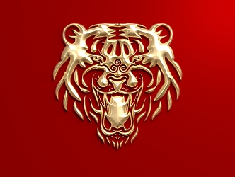 Modern Poster Year of the Tiger Poster Background 3d model