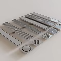 Modern Bathroom Accessories Featuring Stainless Steel Drain Grates In Square And Round Shapes