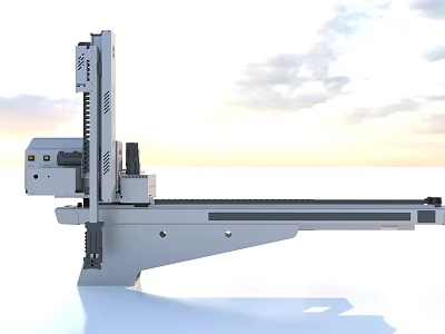 Industrial Equipment With Automated Mechanical Arm And Long Reach Metal Structure 3d model