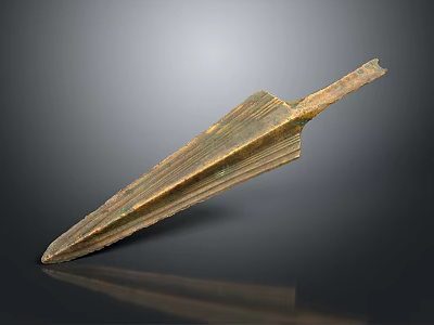 Ancient Bronze Arrowhead Historical Weapon with Rustic Metal Surface and Design 3d model