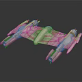 Futuristic Aerospace Spacecraft Model With Sleek Design Pink Accents And White Structure
