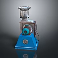 Mechanical Equipment With Blue Base Silver Top And Green Motor Components