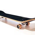 Professional Skateboard Sports Equipment With Black Wooden Deck And Orange Durable Wheels