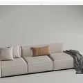 Modern three-seat sofa multiplayer sofa 3d model