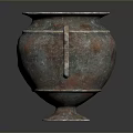 Decorative Copper Household Vase With Two Handles And Antique Ornamental Design