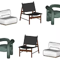 Modern Accent Chairs Collection With Green Gray Black Upholstered Seats And Metal Frames