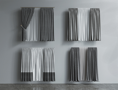 Modern Curtain Combination 3d model