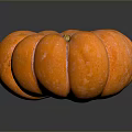 Vibrant Orange Round Textured Pumpkin With Shiny Rind And Glossy Surface